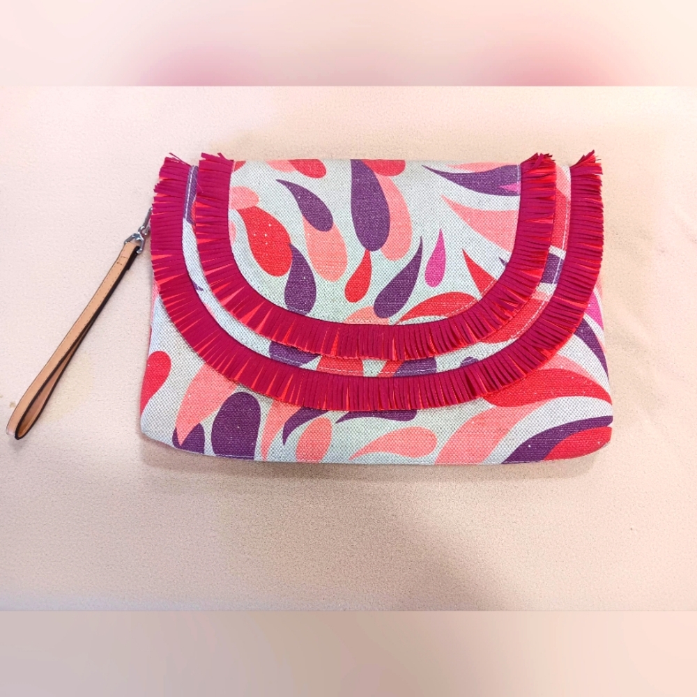 Vera Bradley Clutch/ Wristlet with Fringe EUC